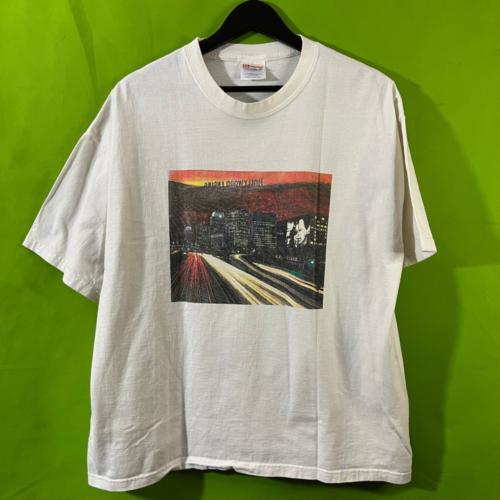 Vintage Y2K Hanes Hollywood Ending Movie Graphic T-Shirt Mens XL White City